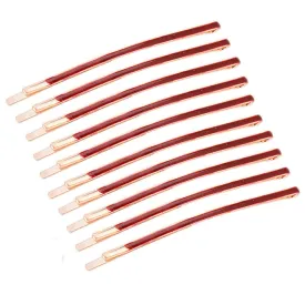 10Pcs Curved Jumbo Bobby Pins Long Metal Hair Clips for Women Teen Girls Hair Decorative (Red)
