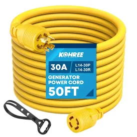 30 Amp Generator Cord, 50 ft
