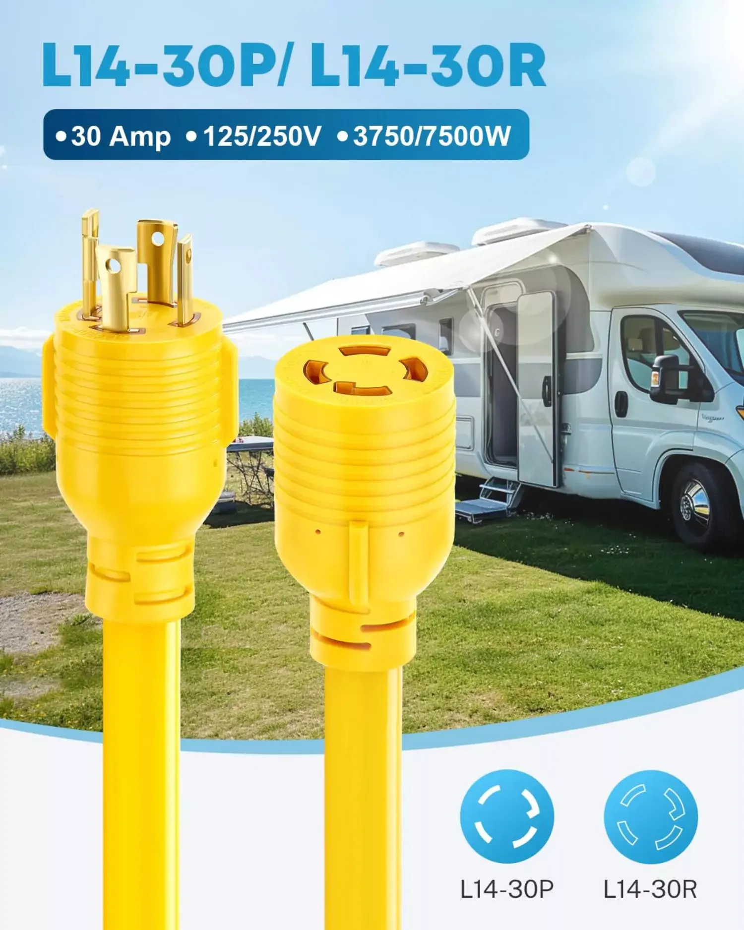 30 Amp Generator Cord, 50 ft