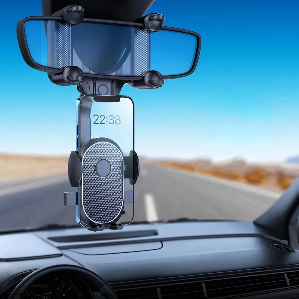 Adjustable Rearview Mirror Car Phone Holder Stand
