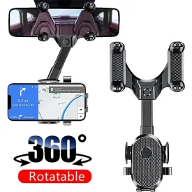Adjustable Rearview Mirror Car Phone Holder Stand