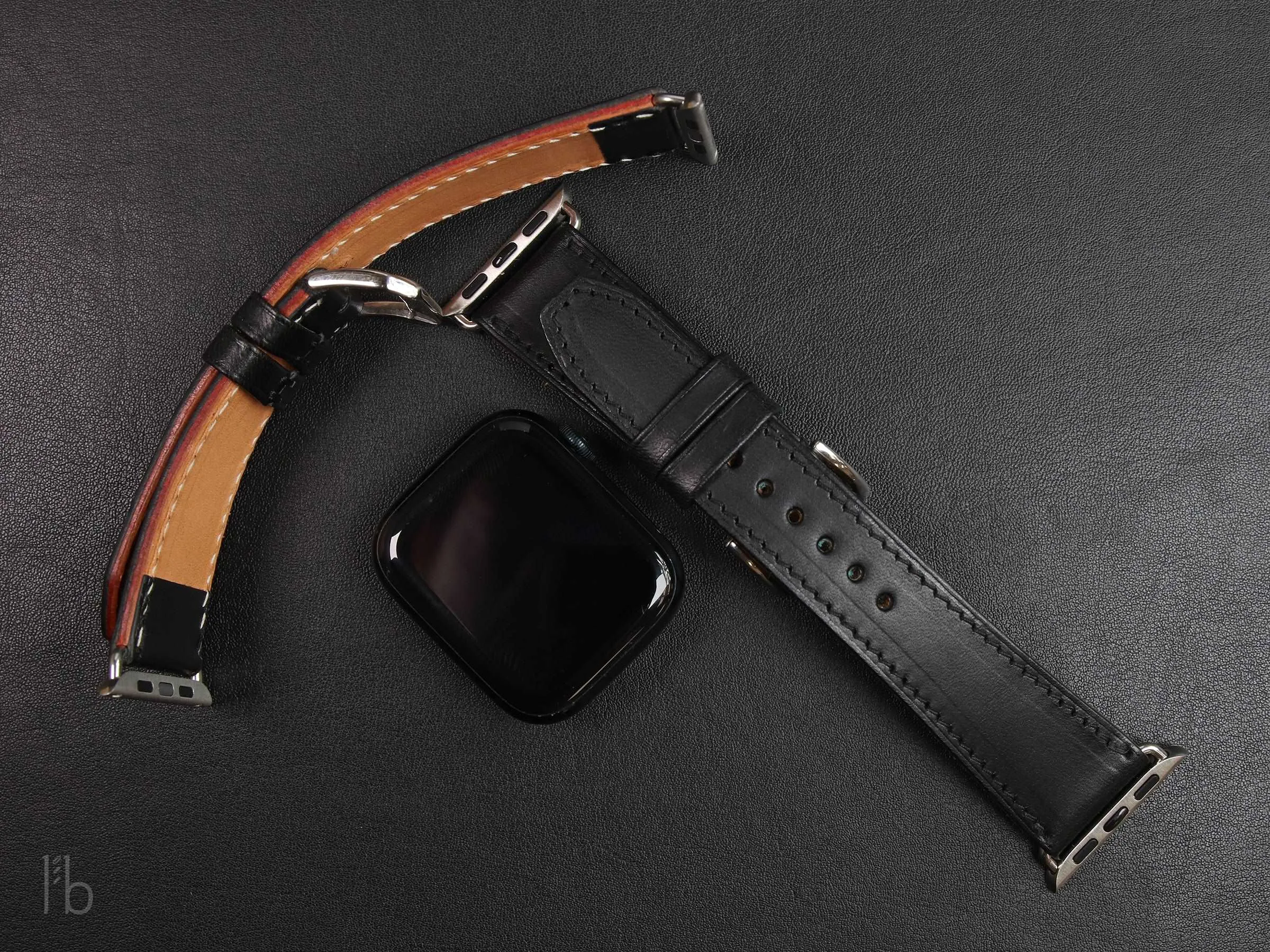Apple Watch Leather Band - Black - [V1] - Italian Veg-Tanned Leather - Handcrafted in USA