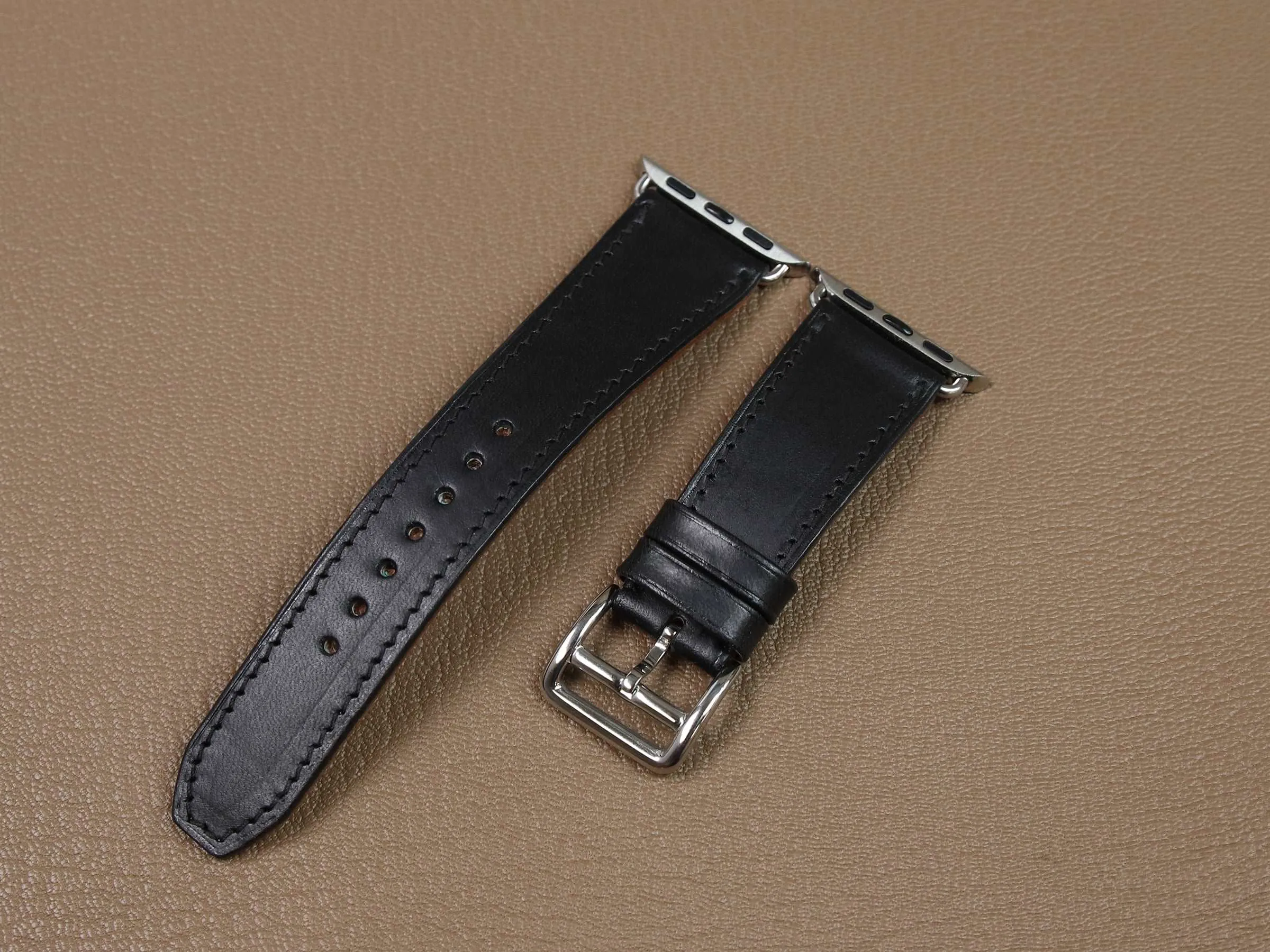 Apple Watch Leather Band - Black - [V1] - Italian Veg-Tanned Leather - Handcrafted in USA