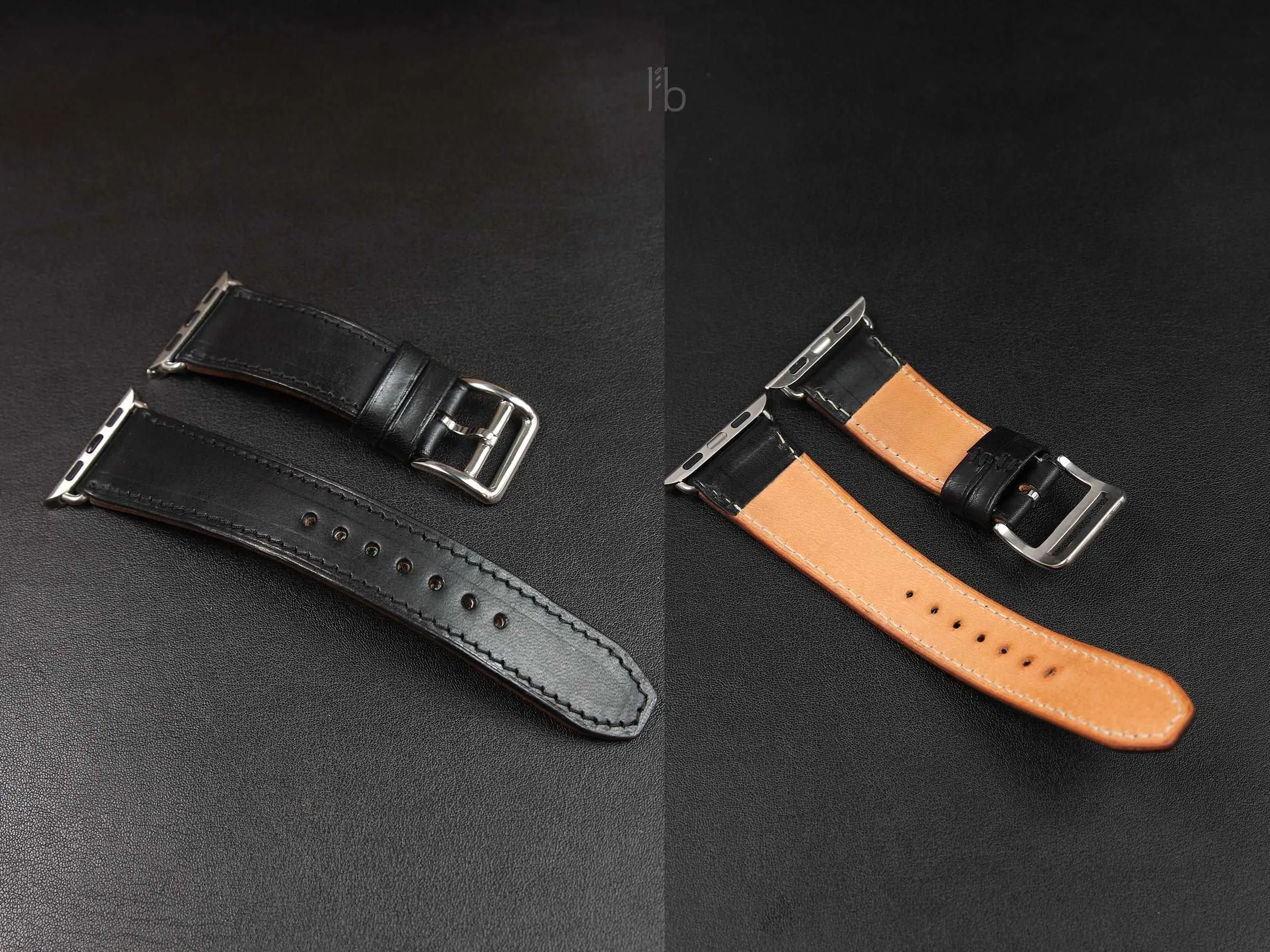 Apple Watch Leather Band - Black - [V1] - Italian Veg-Tanned Leather - Handcrafted in USA
