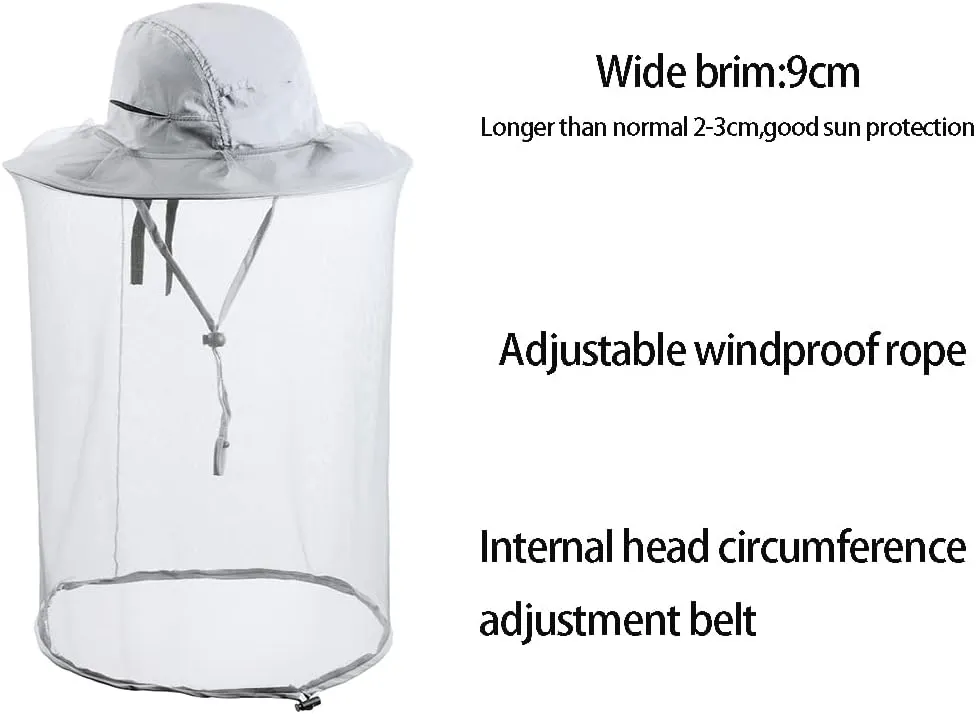 Bee Keeper Beekeeping Veil Hat face Covering Costume Fly Hornet Insect Bug Mosquito mesh Cap