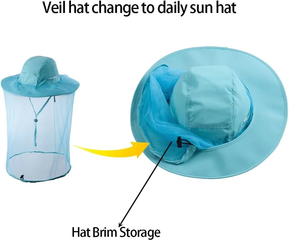 Bee Keeper Beekeeping Veil Hat face Covering Costume Fly Hornet Insect Bug Mosquito mesh Cap