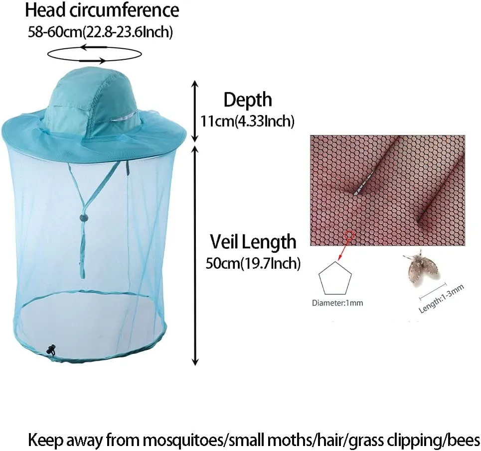 Bee Keeper Beekeeping Veil Hat face Covering Costume Fly Hornet Insect Bug Mosquito mesh Cap