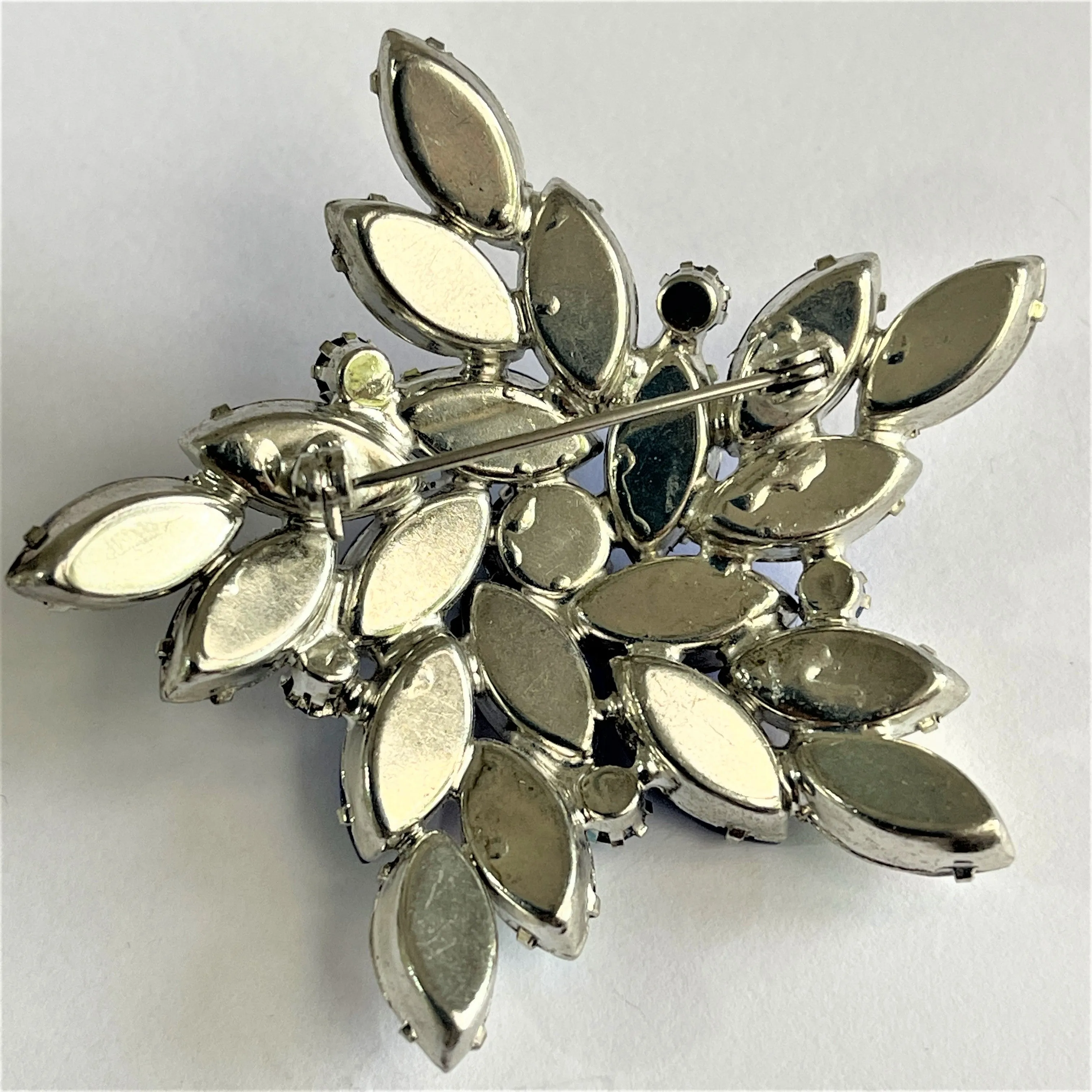 Blue Aurora Borealis Star Shaped Vintage Brooch