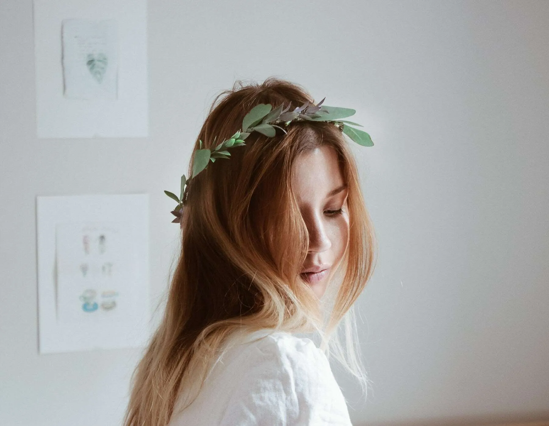 Boho Eucalptus Flower Crown, Green Flower Crown, Greenery, Eucalyptus Crown, Silver Dollar Eucalyptus, Wedding Crown, Boho Flower Crown