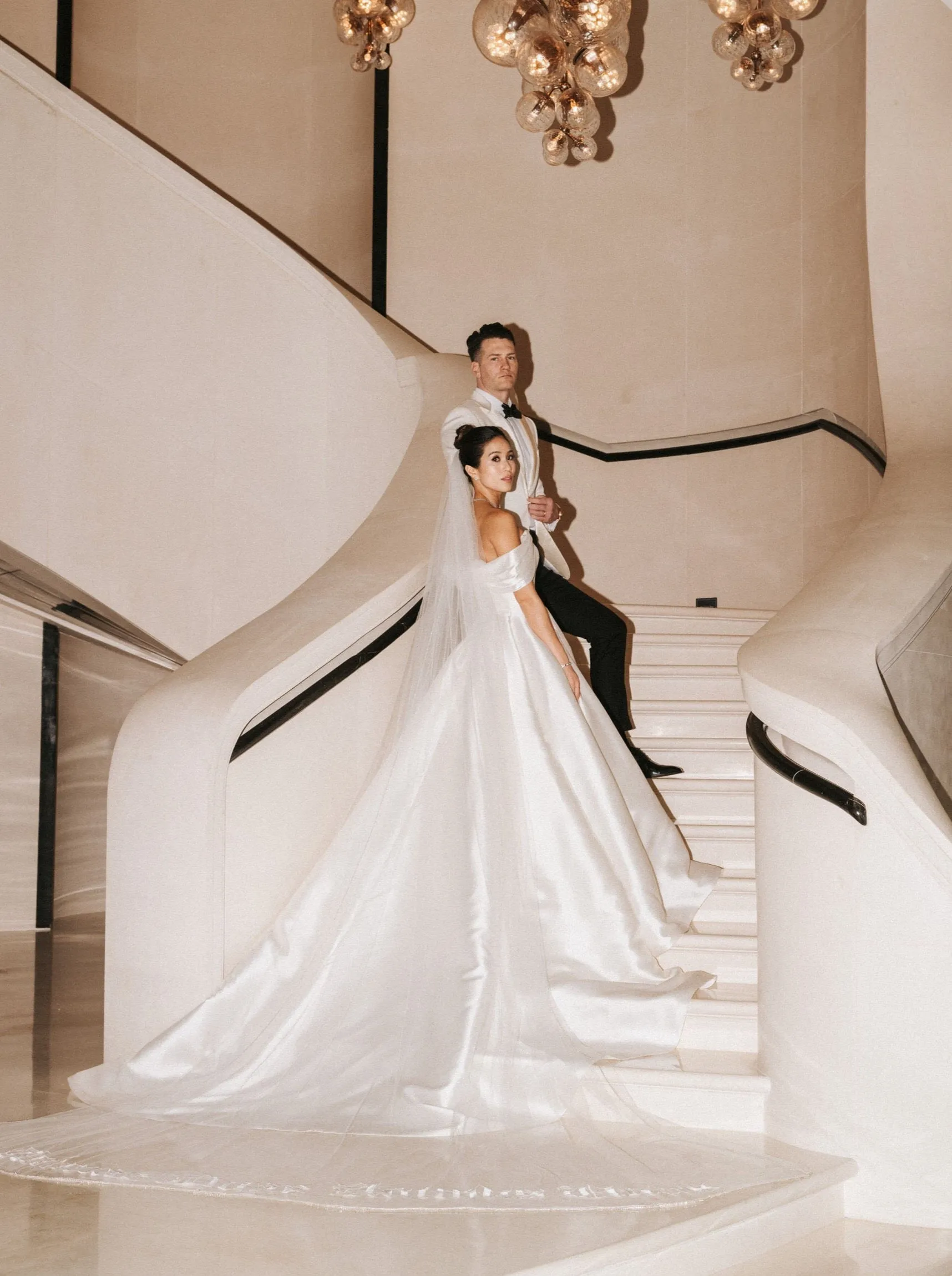 Bold Old English Embroidered Royal Length Veil with Bespoke Custom Phrase