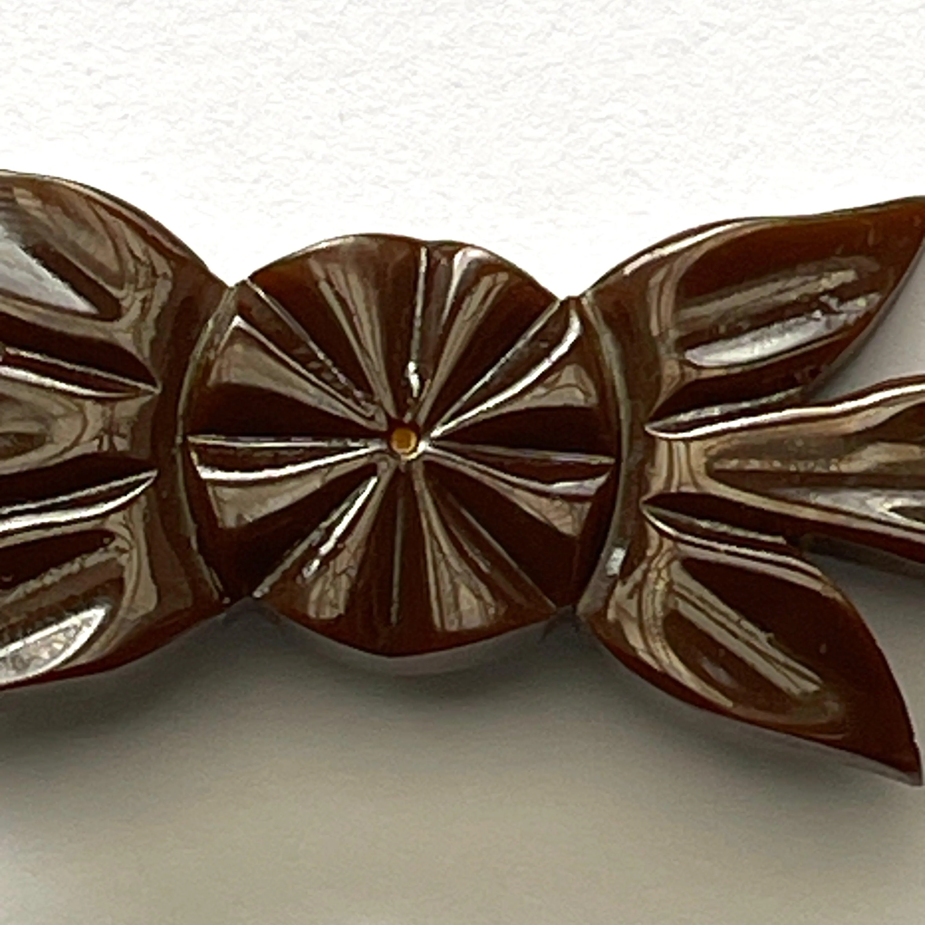 Carved Acrylic Vintage Brooch