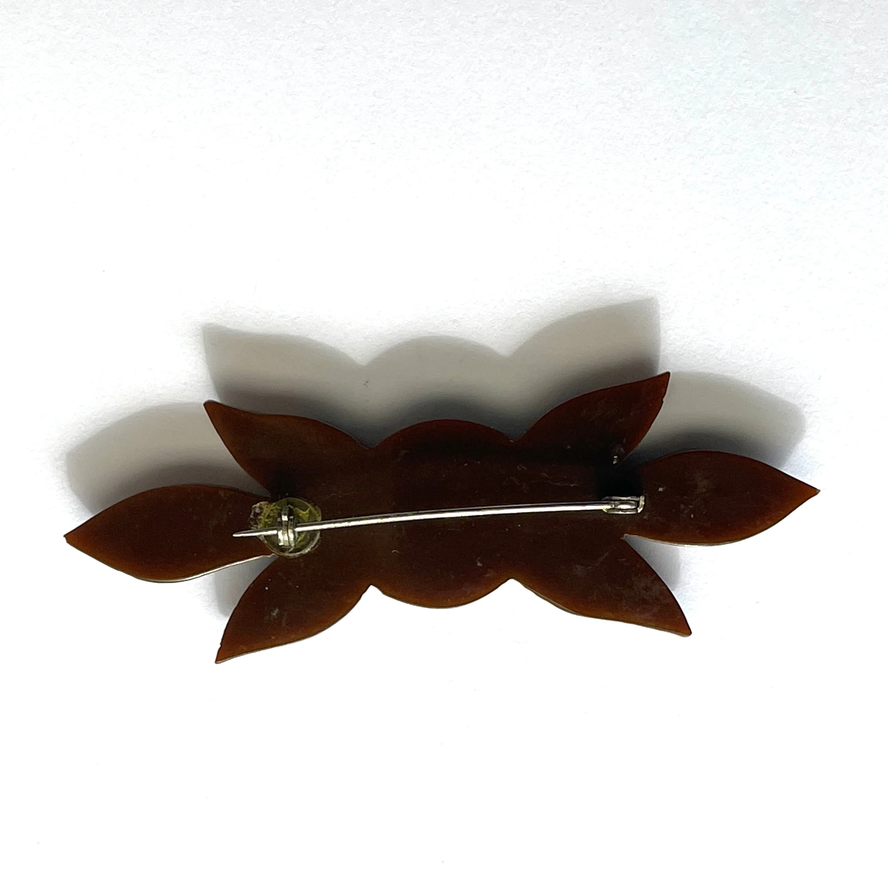 Carved Acrylic Vintage Brooch