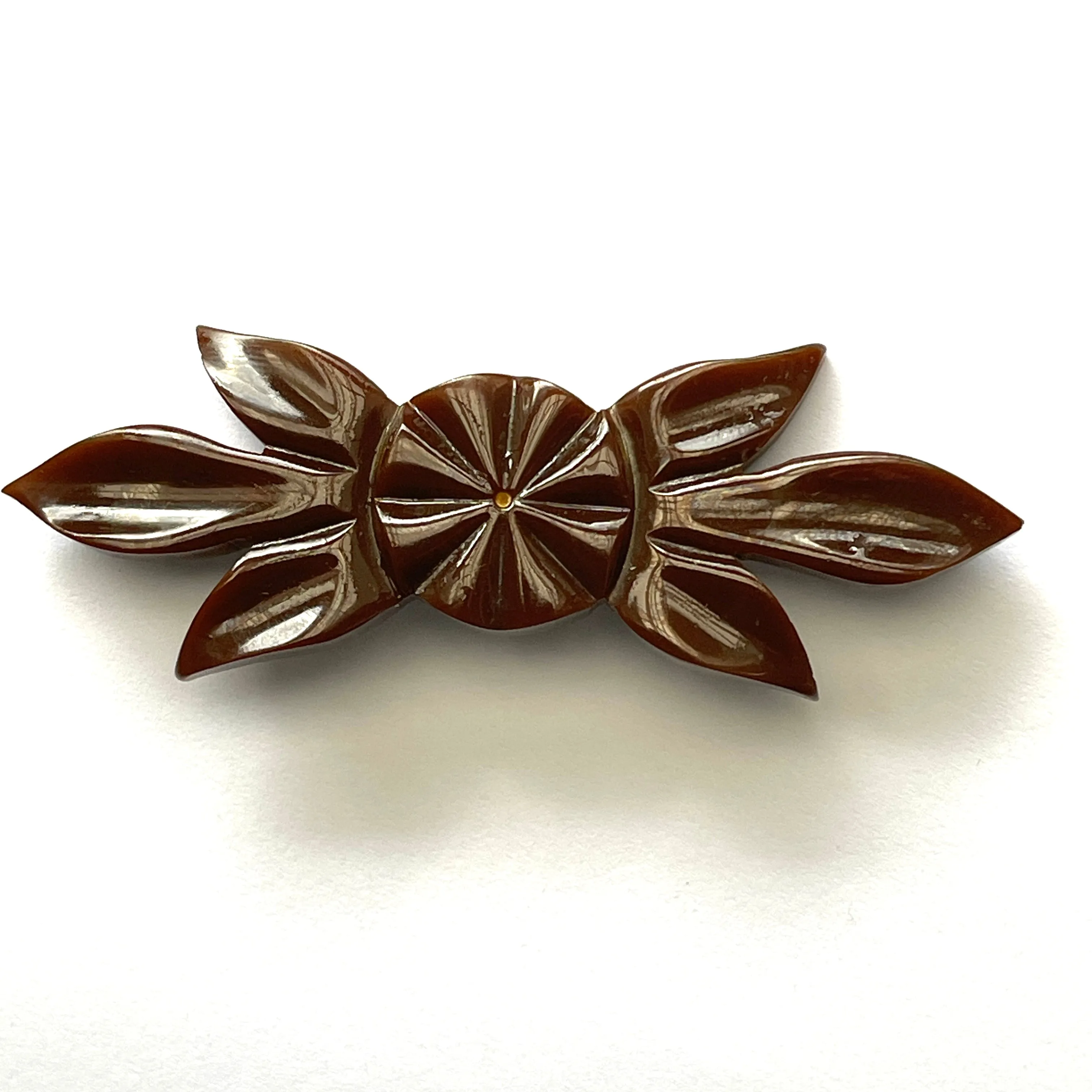 Carved Acrylic Vintage Brooch