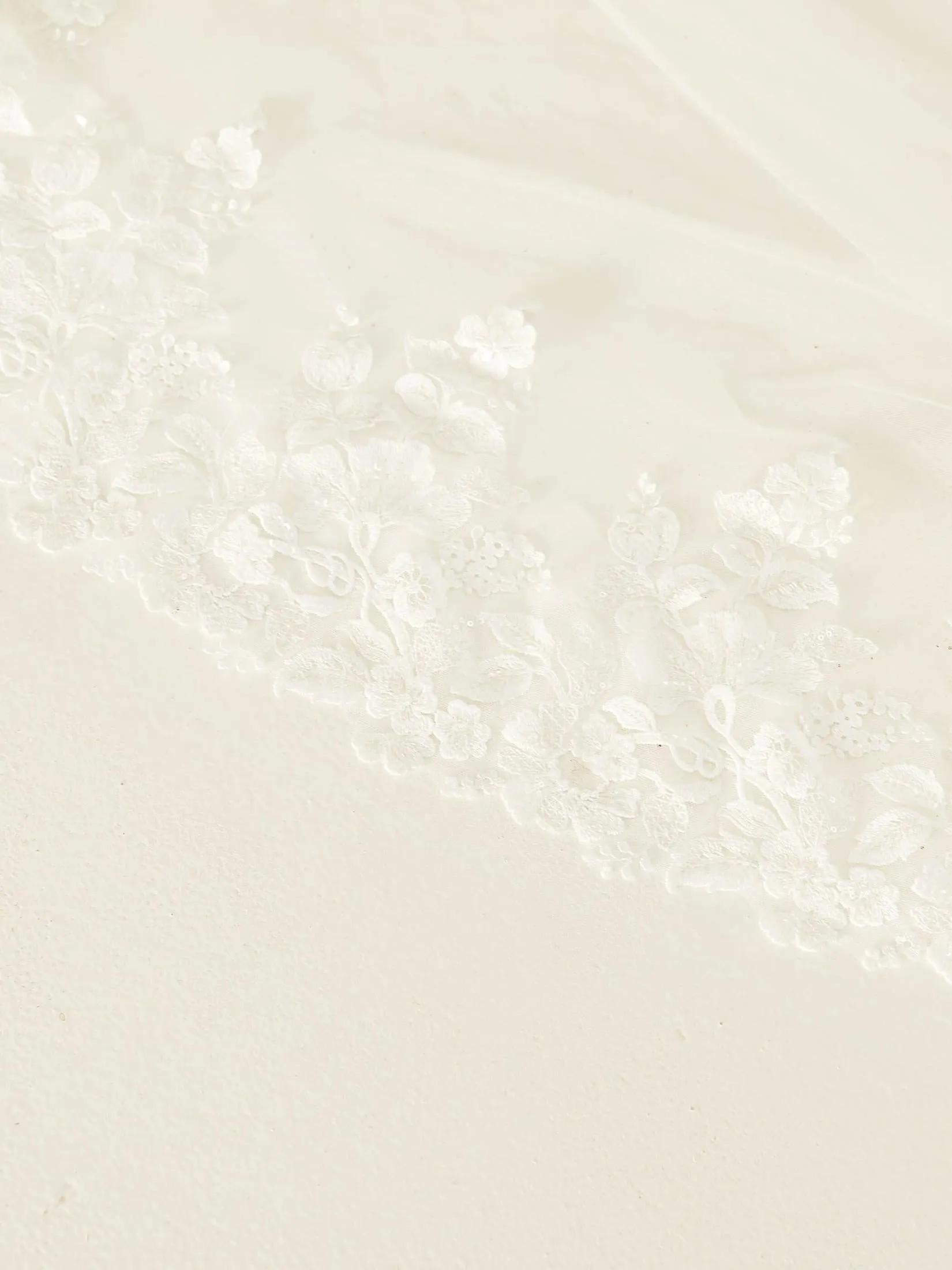 Cathedral Length Wedding Veil, Single Tier, Cut &  Lace Edge, Ivory Tulle S437