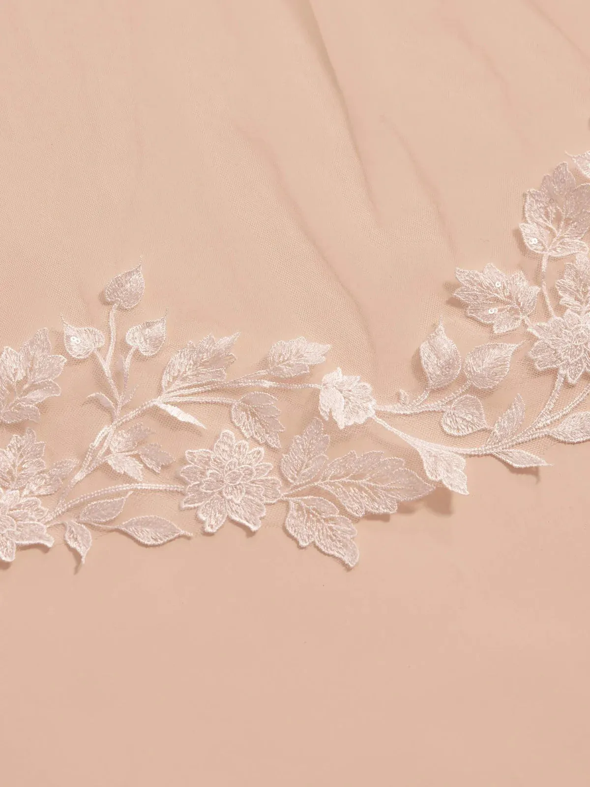 Cathedral Length Wedding Veil, Single Tier with Lace Edge S406