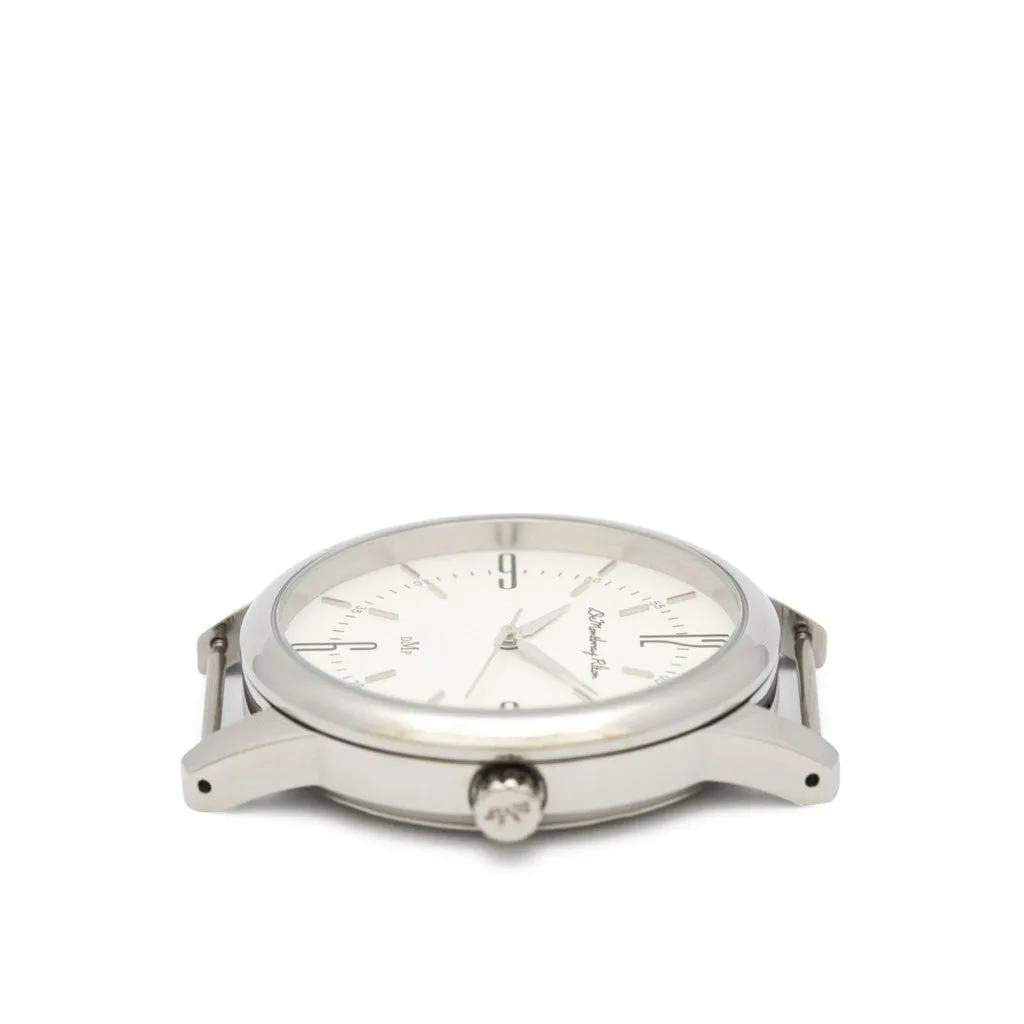 Classic Silver Watch with Brown Leather Strap by DeMontbrayPilton