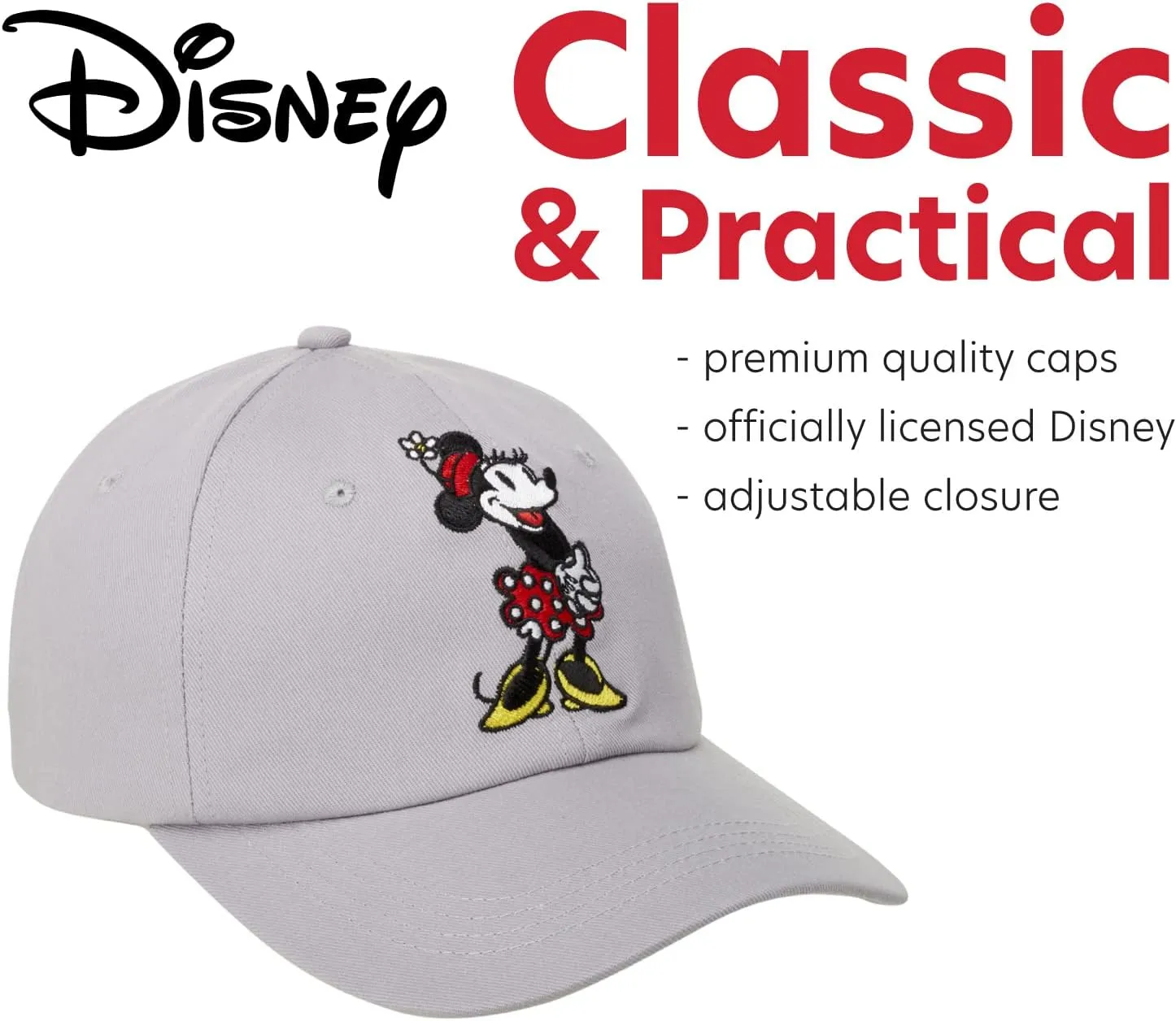 Disney Minnie Mouse Baseball Cap, Tie Dye Adjustable Hat for Women