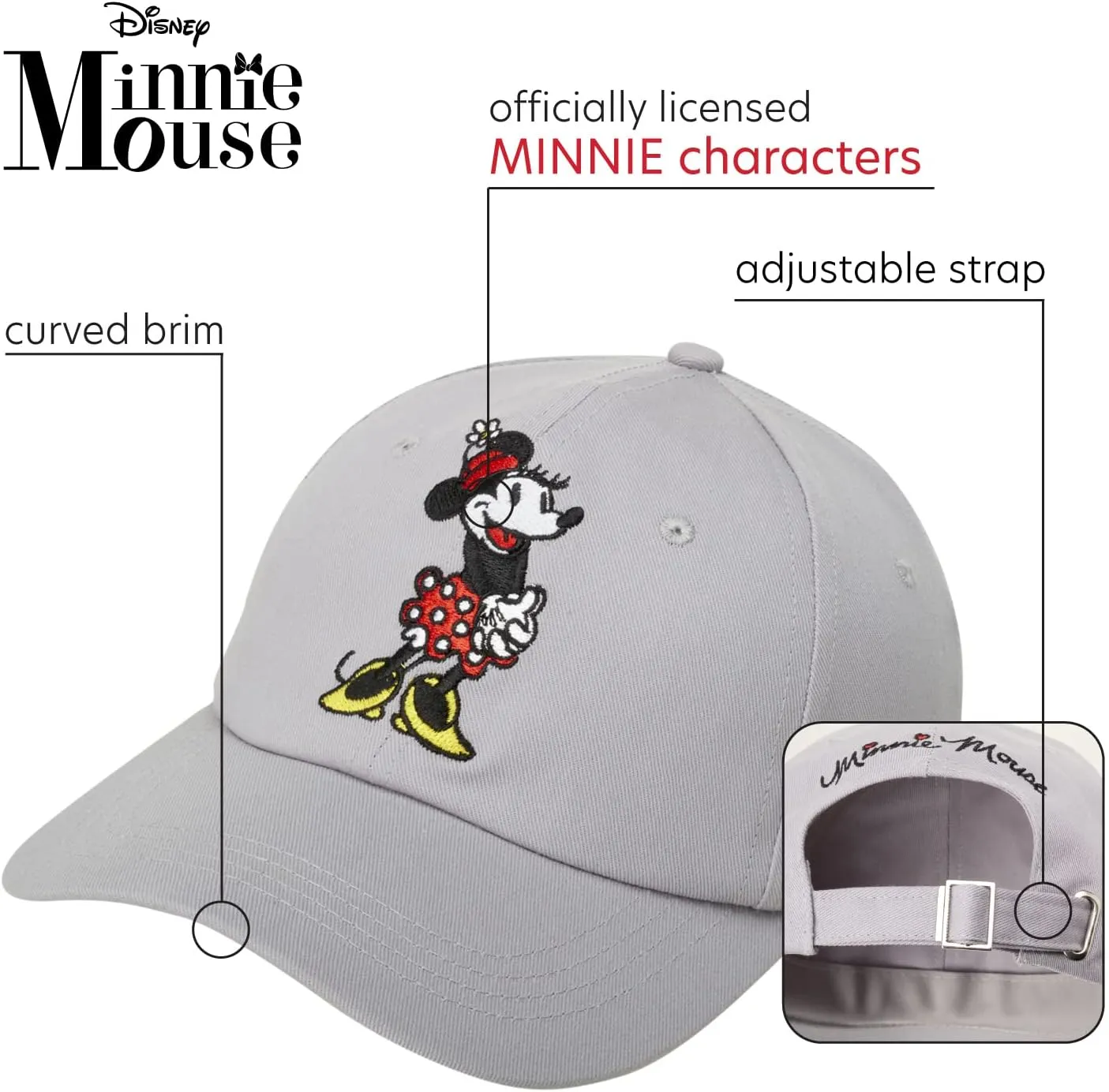 Disney Minnie Mouse Baseball Cap, Tie Dye Adjustable Hat for Women