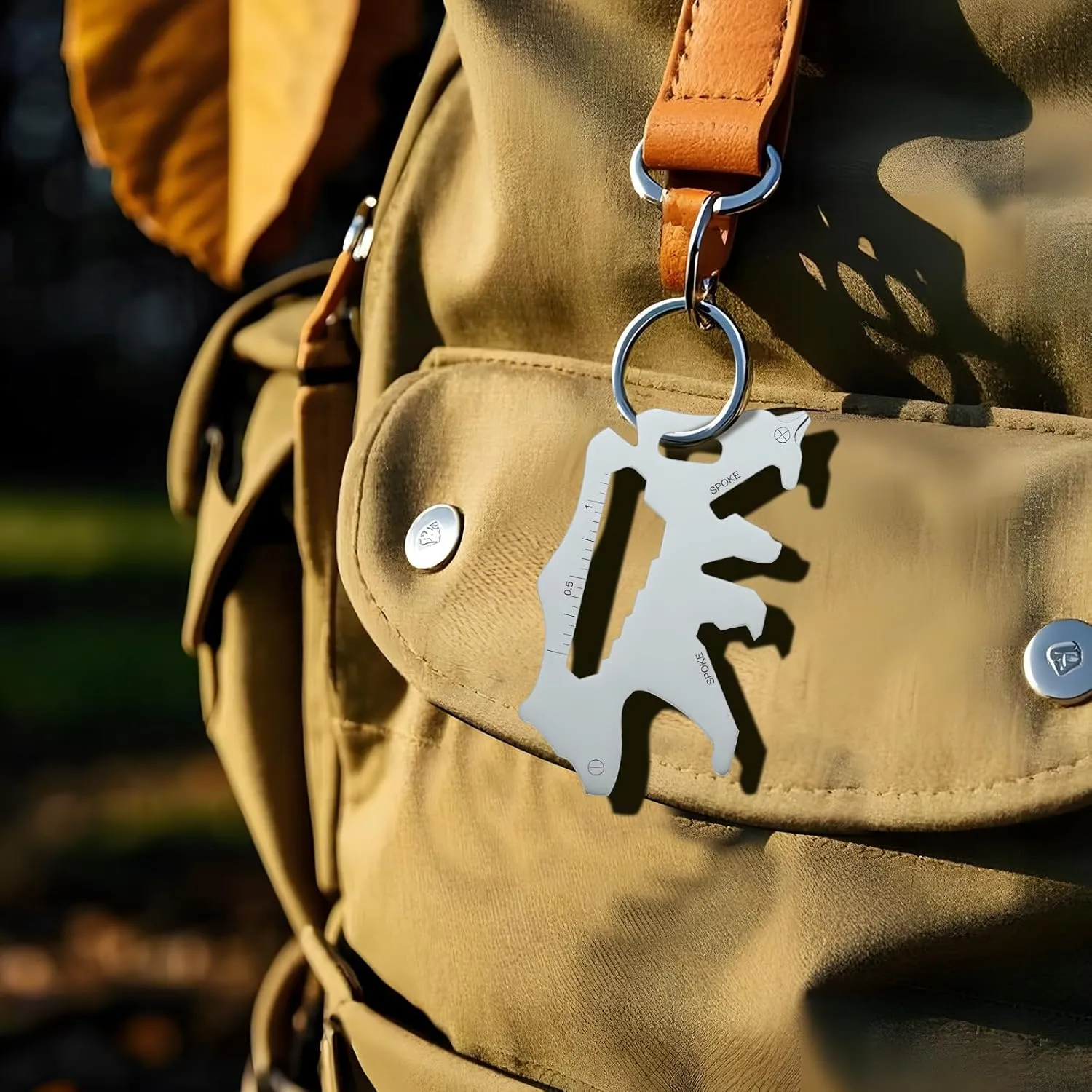 Fathers Day Dad Gifts from Wife Daughter Son, Keychain Multi-tool 15 in 1 Pocket EDC Tools, Funny Papa Grandpa Fathers Day Gift Key Ring, Anniversary Birthday Gifts for Men Women (Bear)