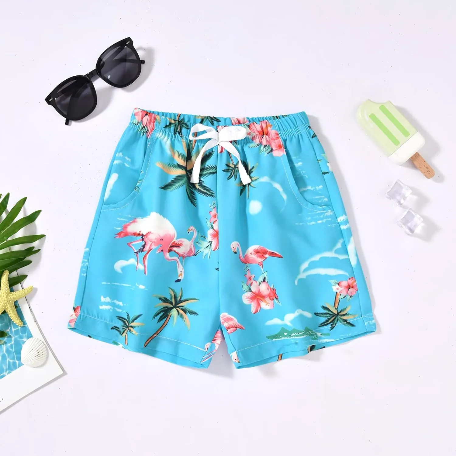 fioukiay Toddler Baby Boy Summer Outfits Little Kids Hawaiian Clothes Short Sets Floral Top Bowtie Shirt