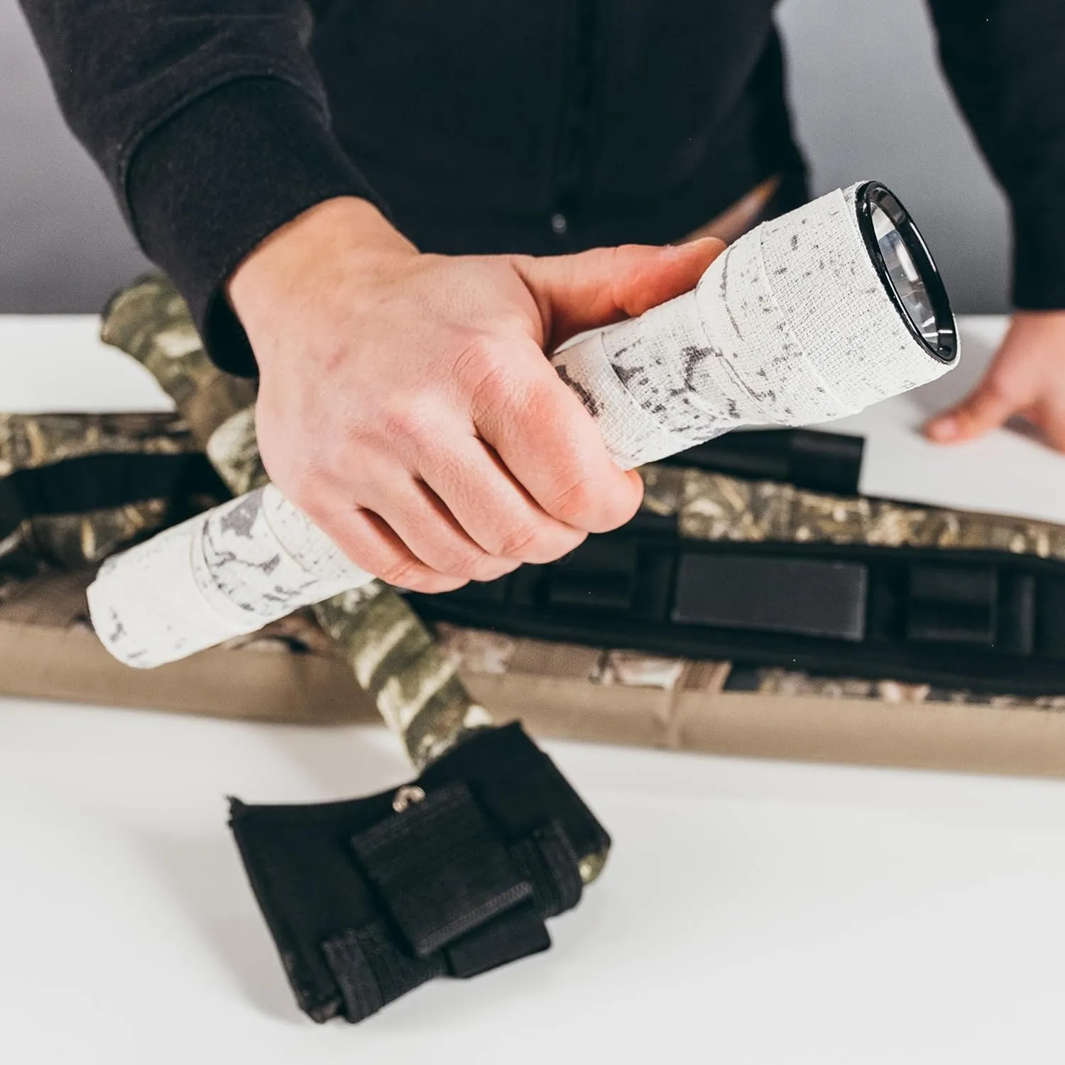 GEAR AID Camo Form Self-Cling and Reusable Camouflage Wrap, Snow, 2 x 144 Roll