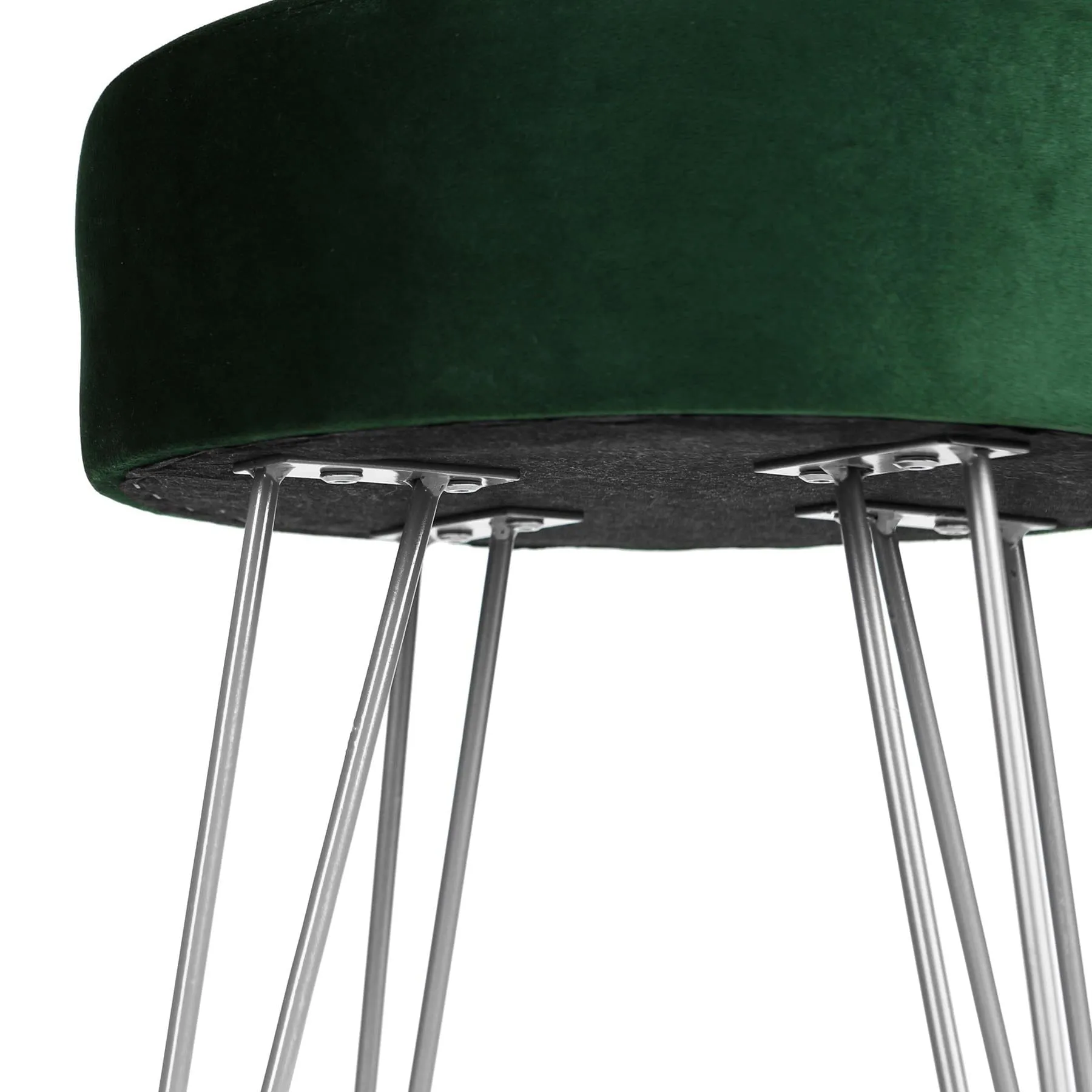 Green Round Velvet Footstool - By Harbour Housewares