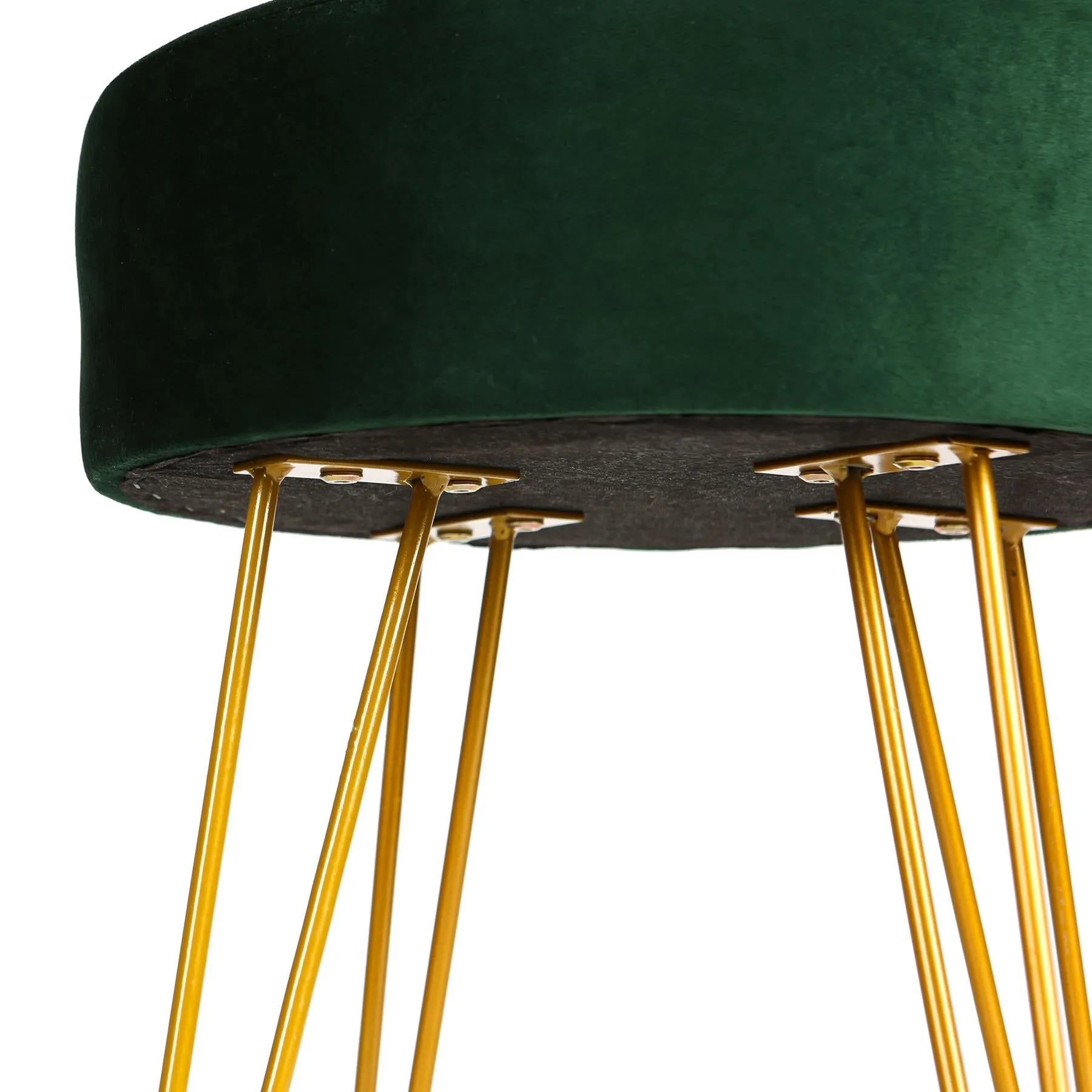 Green Round Velvet Footstool - By Harbour Housewares