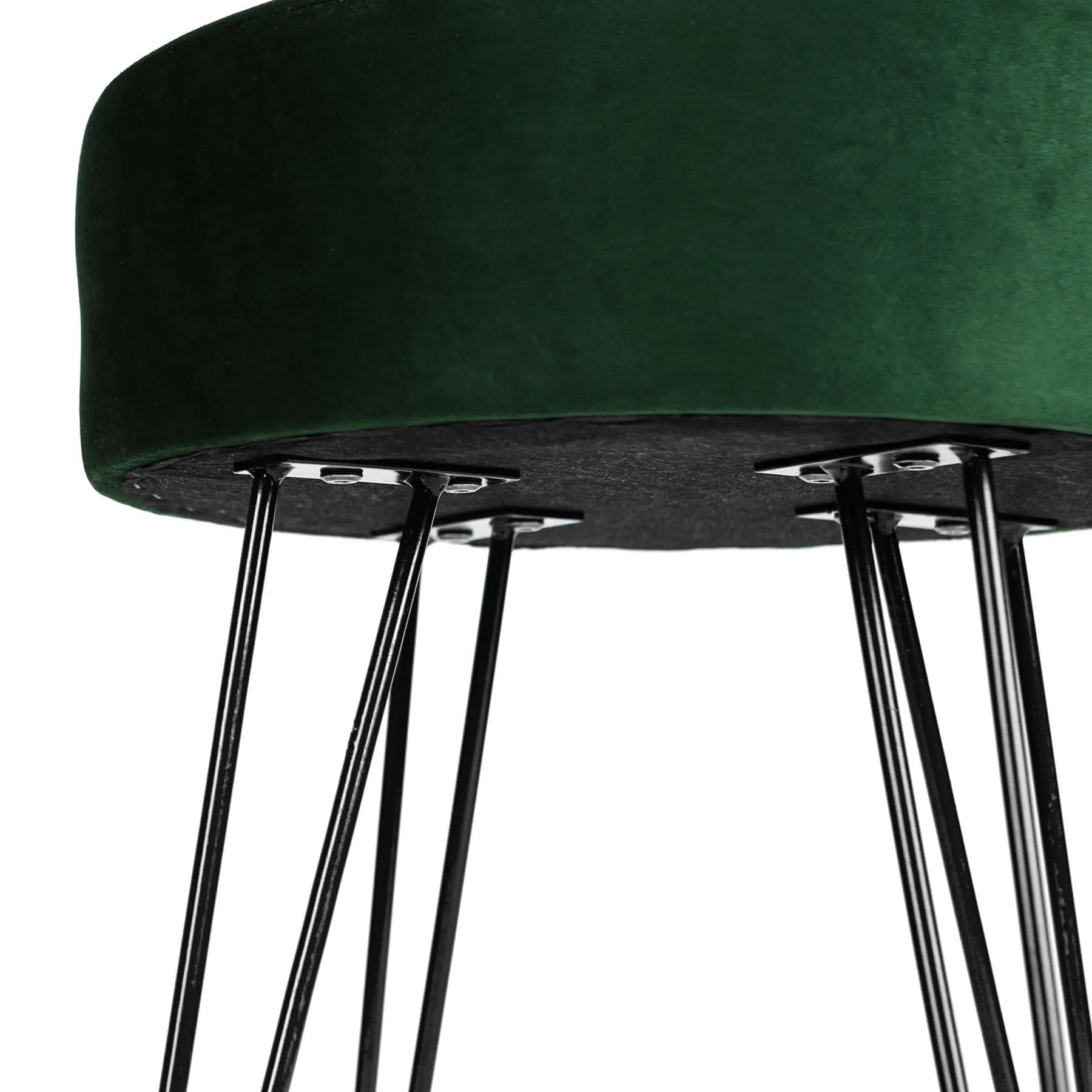 Green Round Velvet Footstool - By Harbour Housewares