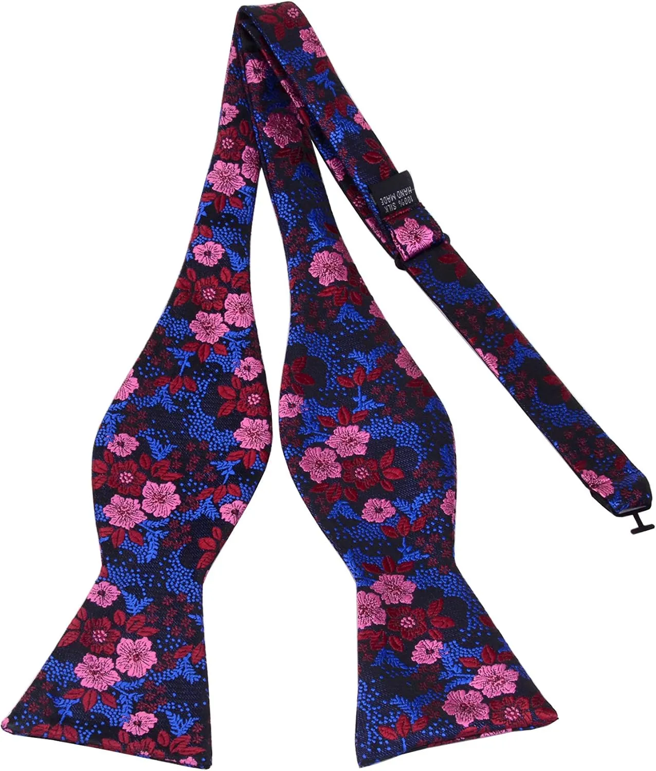 GUSLESON Mens Floral Bowtie Self Tie Bow Tie & Pocket Square Set
