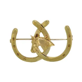 Horse Shoe & Horse Head Brooch