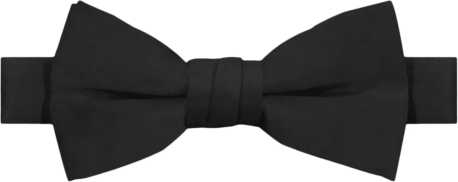 Jacob Alexander Boy's Kids Pretied Banded Adjustable Solid Color Bowtie