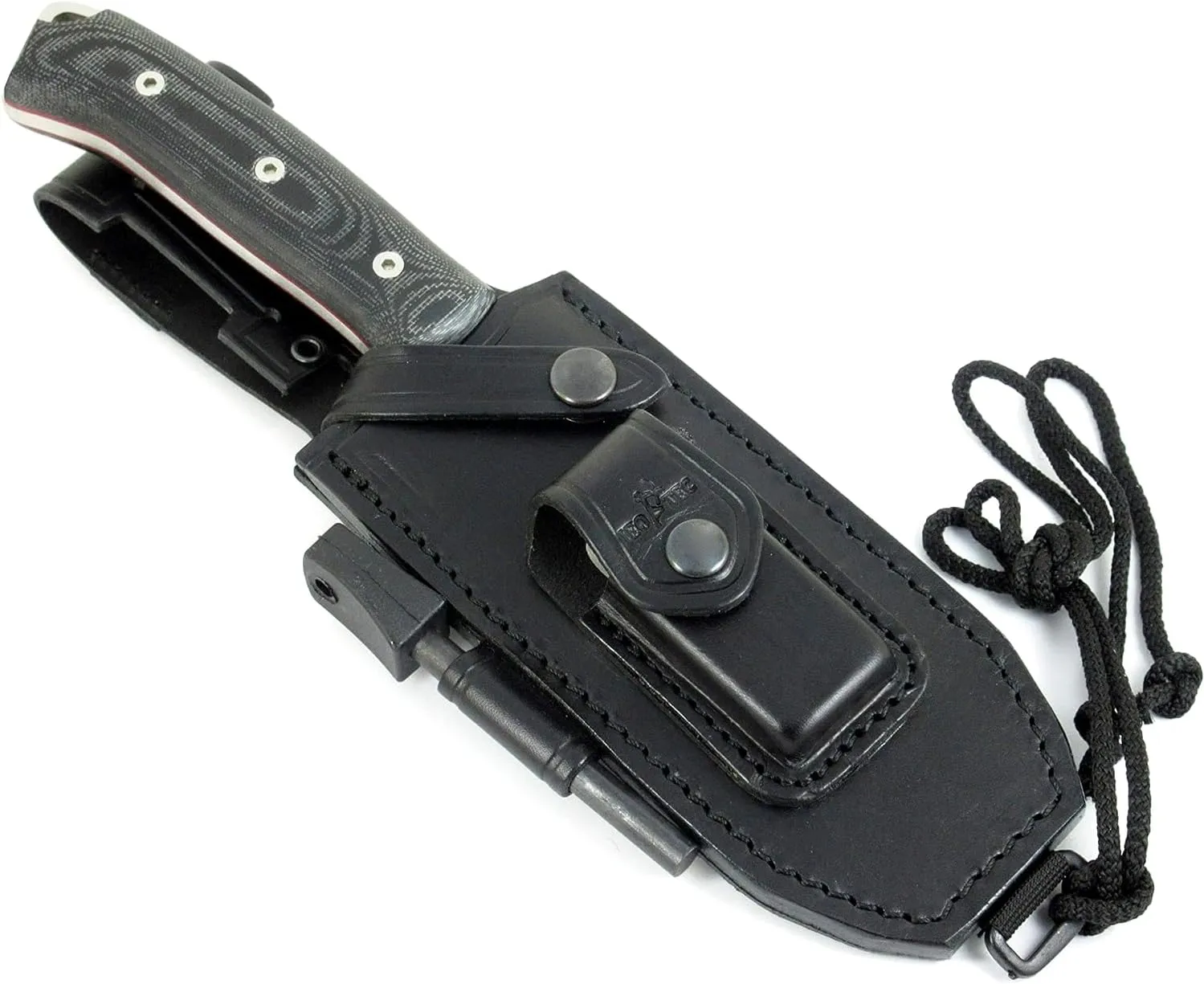 JEO-TEC N45 Fixed Blade Bushcraft Knife for Survival Camping Hunting Fishing, Full Tang Knife 11" Overall, Sheath   Firesteel   Sharpener Stone, Handmade