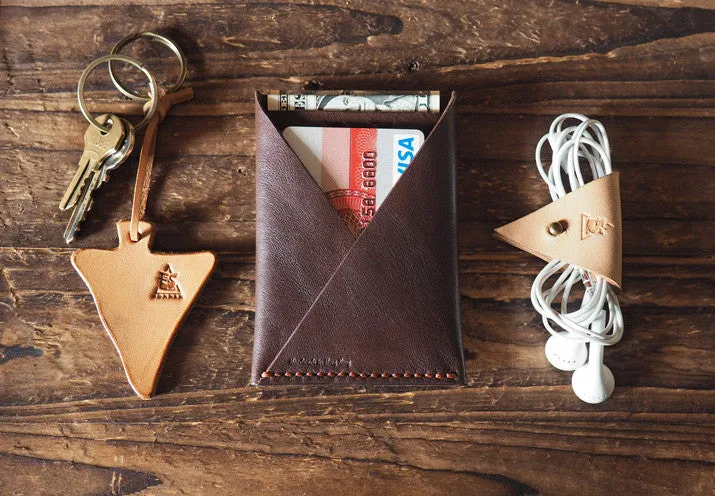 Leather Cord Holder x 2pcs #Dark Brown