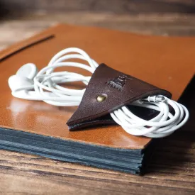 Leather Cord Holder x 2pcs #Dark Brown