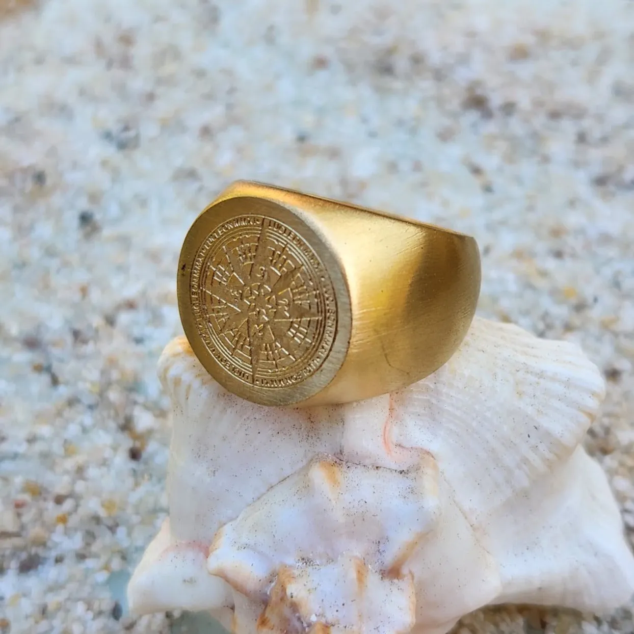 LIFE'S COMPASS - WATERPROOF 18K GOLD RING