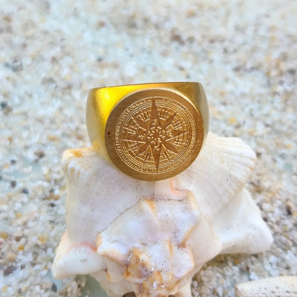 LIFE'S COMPASS - WATERPROOF 18K GOLD RING