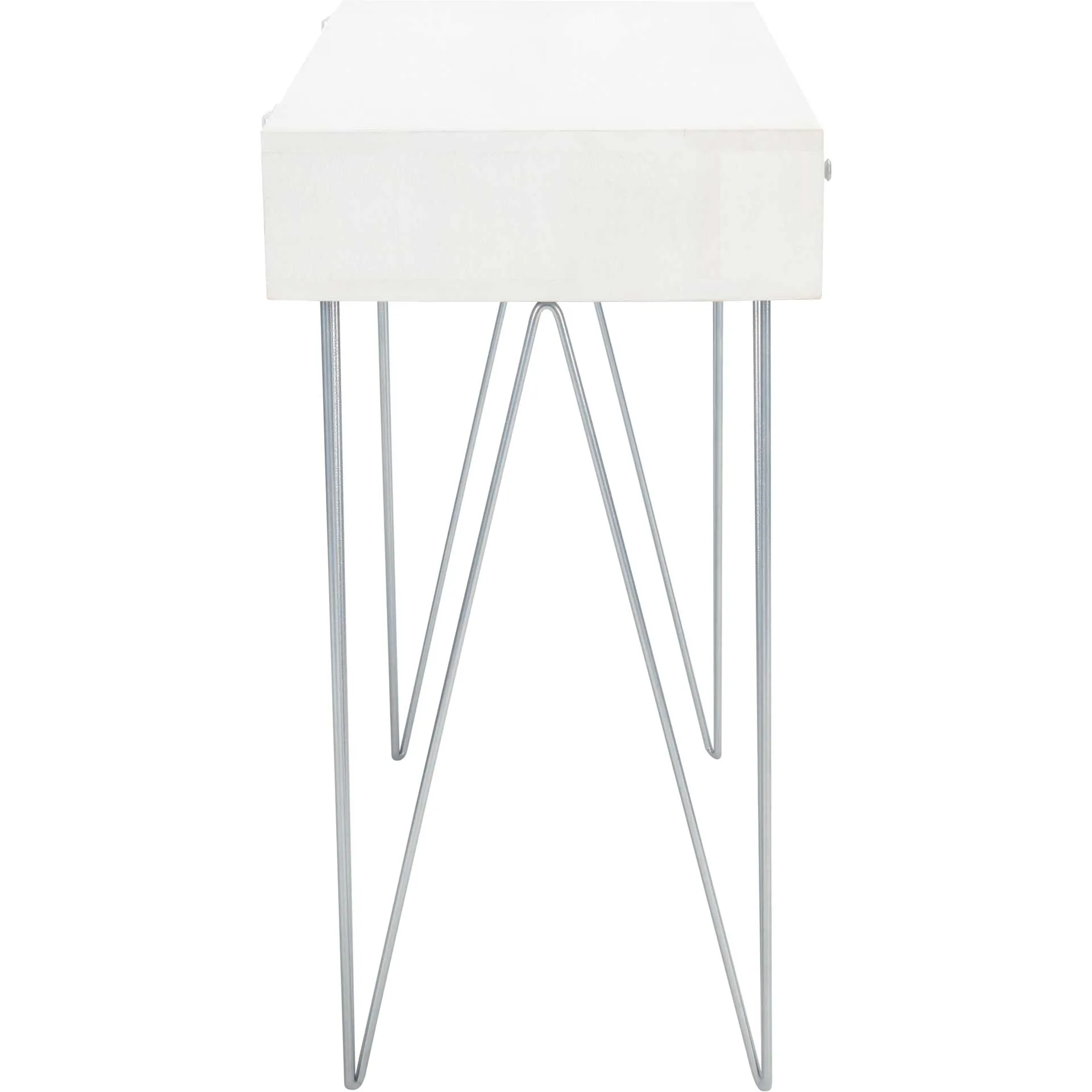 Macey Desk White Wash/Silver
