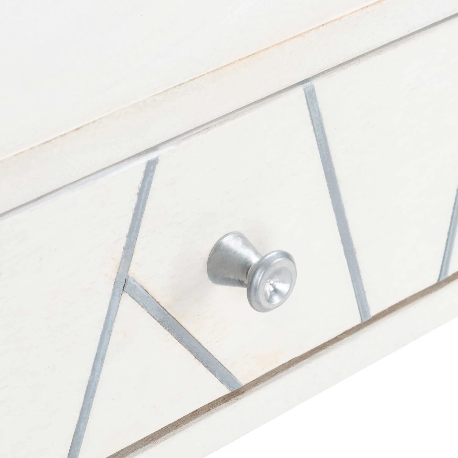 Macey Desk White Wash/Silver