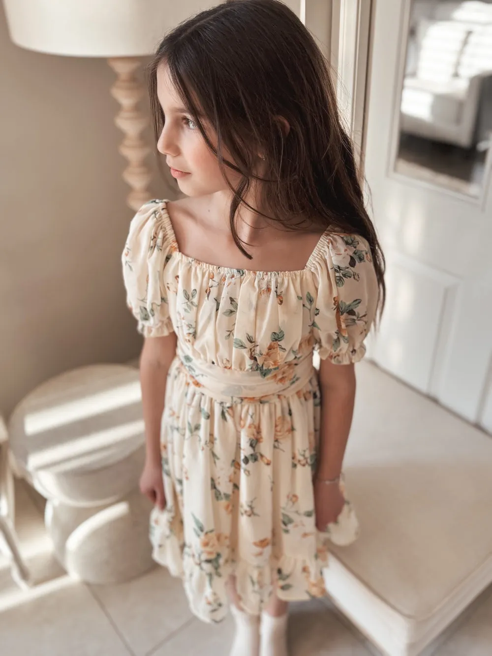 Matilda Girls Yellow Floral Dress