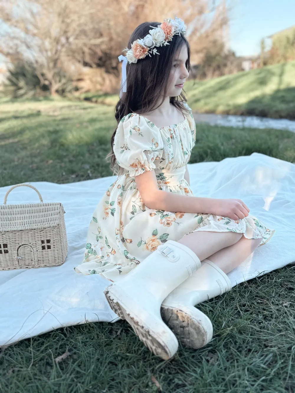 Matilda Girls Yellow Floral Dress