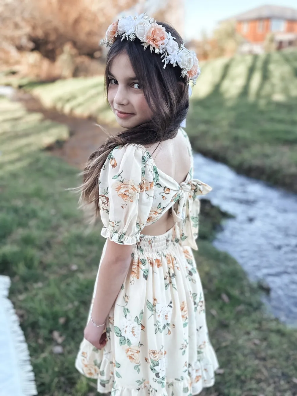 Matilda Girls Yellow Floral Dress