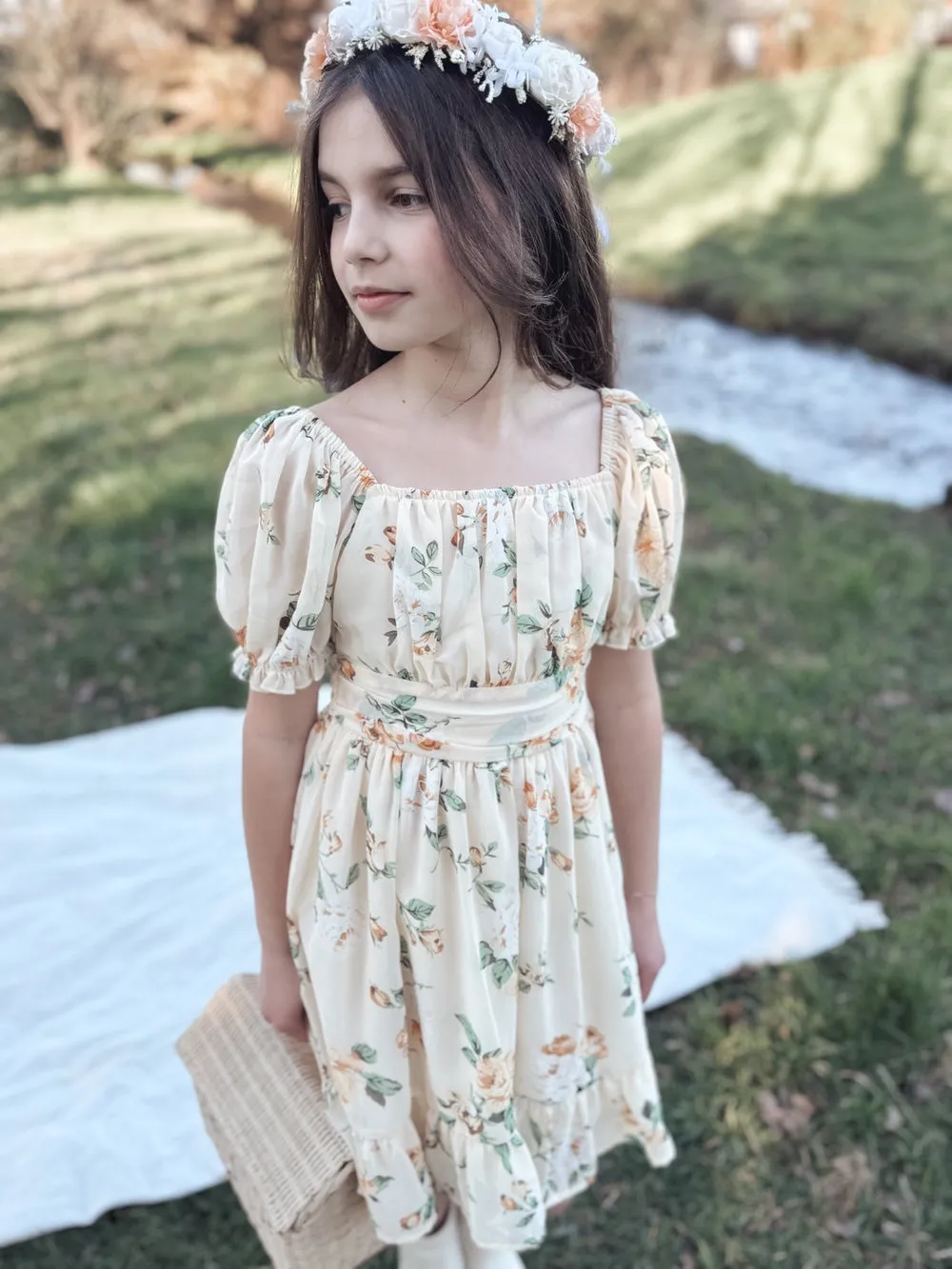 Matilda Girls Yellow Floral Dress