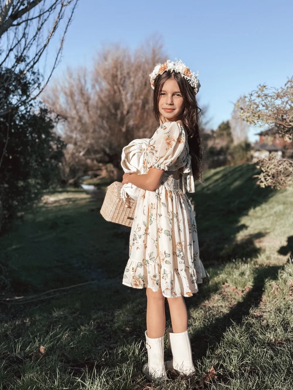 Matilda Girls Yellow Floral Dress