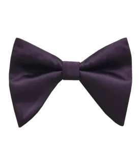 Men's Purple Satin Tear Drop Butterfly Bowtie with Hanky