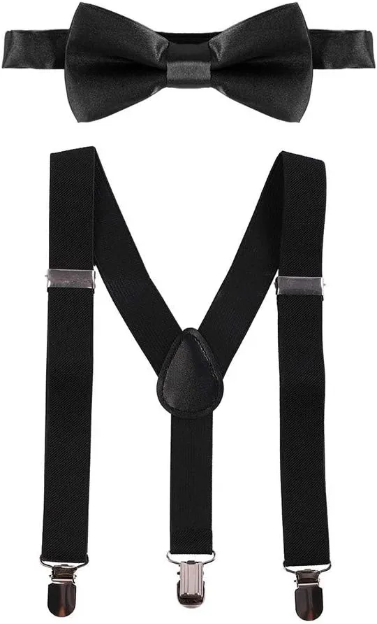 MYRISAM Unisex Adults 1920s Gatsby Gangster Party Costume Accessories Set Mens Fedora Hat Suspenders Bow Tie 3pcs Outfit
