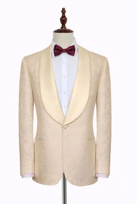 Off White Wide-Shawl Lapel Tuxedo
