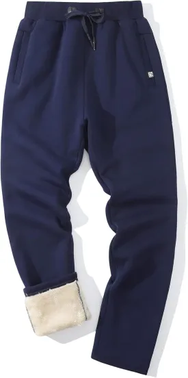 PEHMEA Fleece Joggers Pants for Men Winter Active Running Sherpa Lined Sweatpants