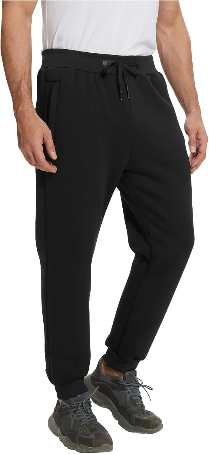 PEHMEA Fleece Joggers Pants for Men Winter Active Running Sherpa Lined Sweatpants