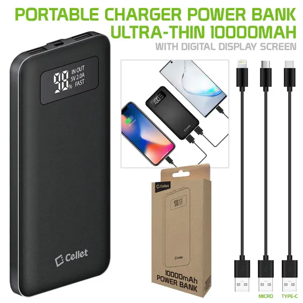 Power Bank #5 = Portable Battery Power Bank Slim 10,000mAh Smart Digital Display Screen