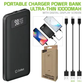 Power Bank #5 = Portable Battery Power Bank Slim 10,000mAh Smart Digital Display Screen